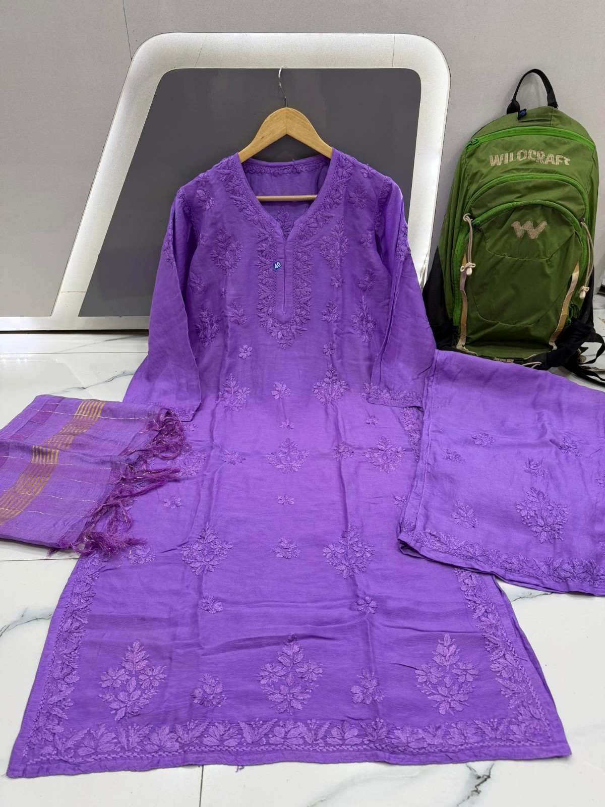 Elegant 3 Piece Plazo Set for Women | Linen Cotton Kurti wit – Handmade in India