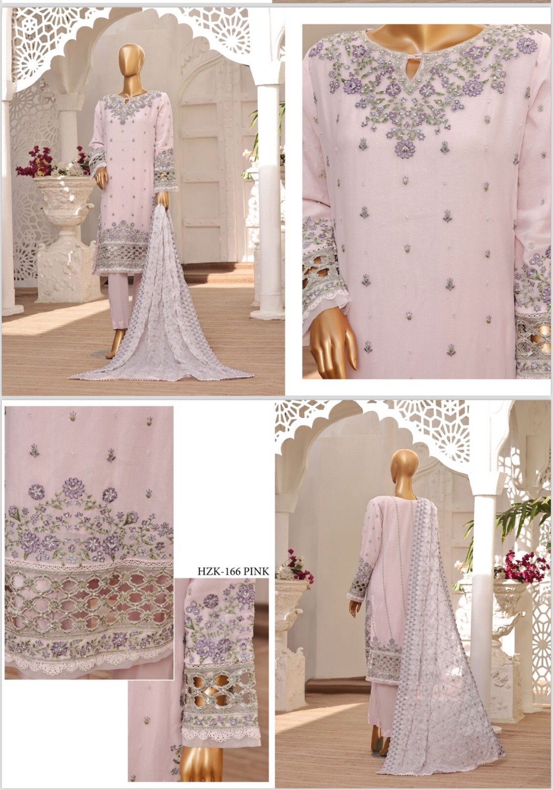 H.Z PREMIUM CHIFFON FORMAL COLLECTION – 2 LARGE – Heavy Emb – $95