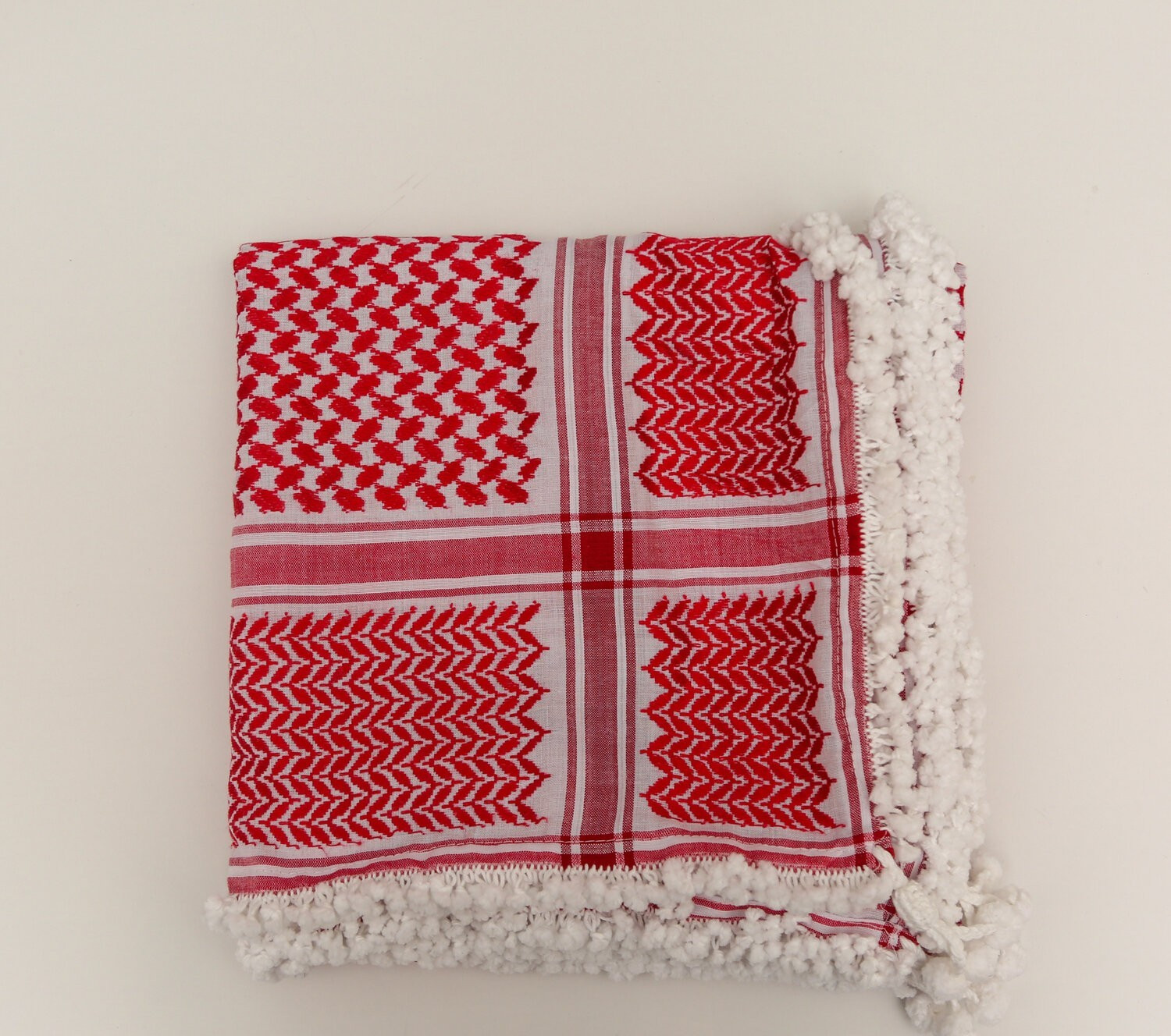 palestine Keffiyeh & Jordanian Shemagh Scarf Fringed Arabic Red شماغ و كوفية
