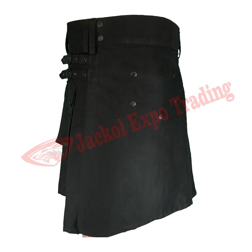 Deluxe Utility Kilt for Men Adjustable Poly-Cotton Modern Kilt With Elegant Stud