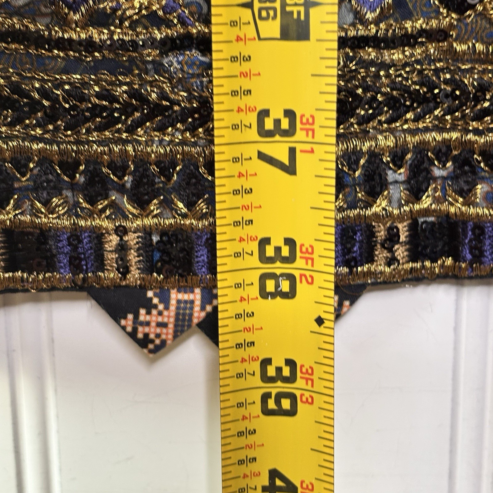 Munira Designs Dress Small Black Jeweled Beaded Embroidery Bell Sleeve Pakistani