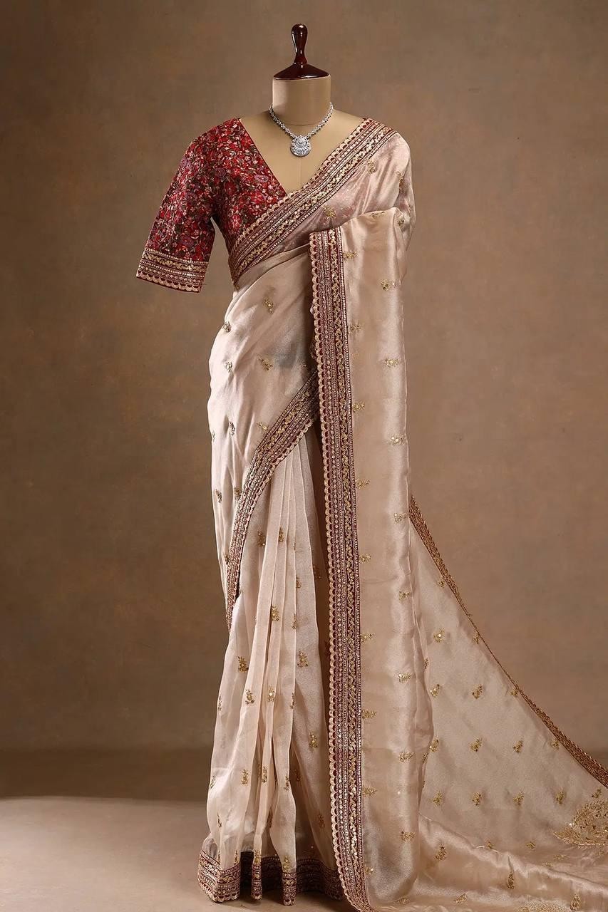 Women’s Banarasi Soft Silk Saree Pure Silk with Fulll Stitched Blouse Piece