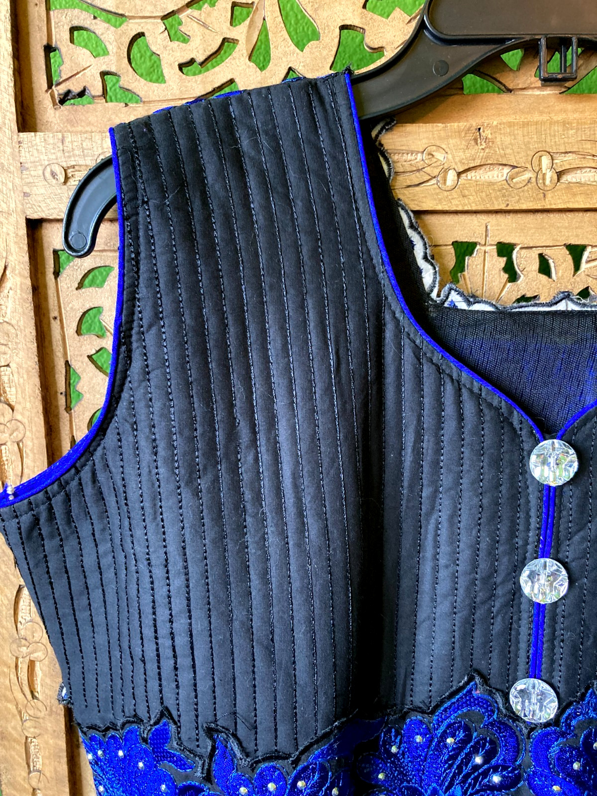 Cobalt Blue Gemstone Embroidered Flowers Party Dress Bollywood Salwar Kameez