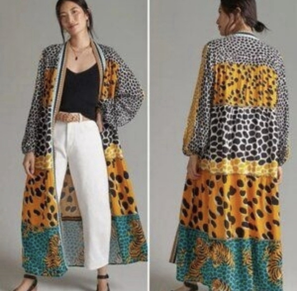 Anthropologie Conditions Apply Duster Kimono OS Animal Print
